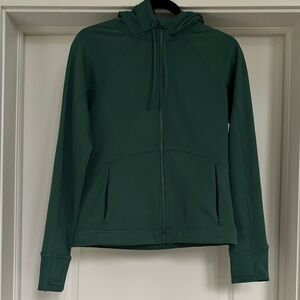 Athleta Unstoppable Fleece Lined Full Zip Jacket in Trillium Green